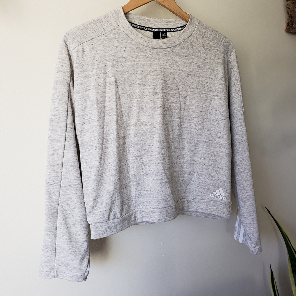 🌟NEW Adidas Cropped Heather Pullover Sweater